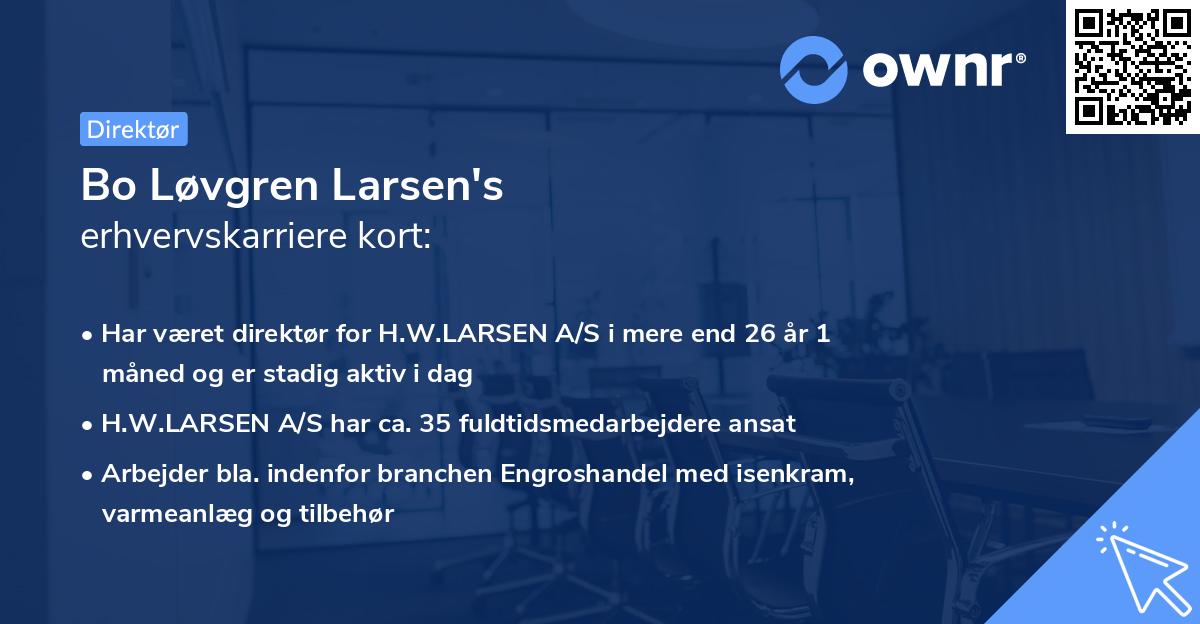 Bo Løvgren Larsen's erhvervskarriere kort