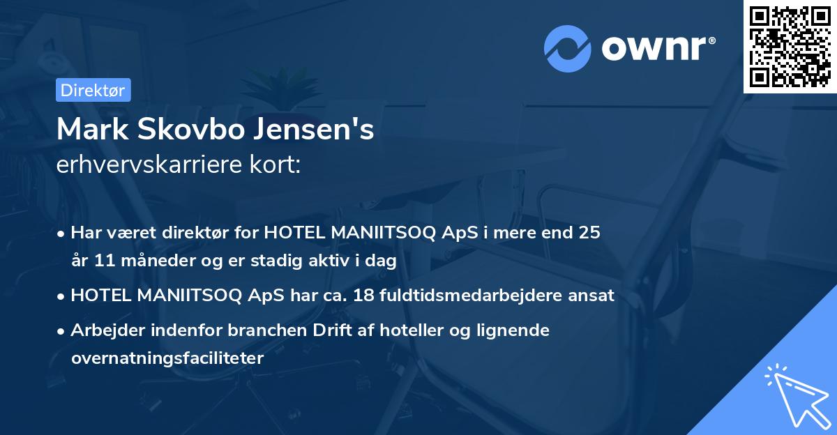 Mark Skovbo Jensen's erhvervskarriere kort