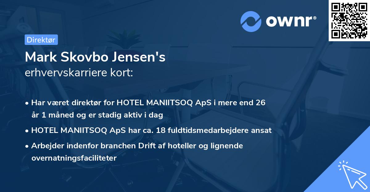 Mark Skovbo Jensen's erhvervskarriere kort