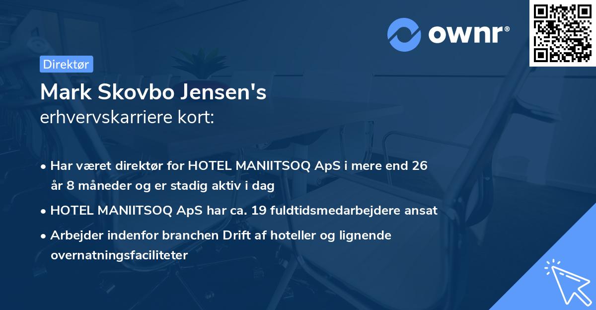 Mark Skovbo Jensen's erhvervskarriere kort