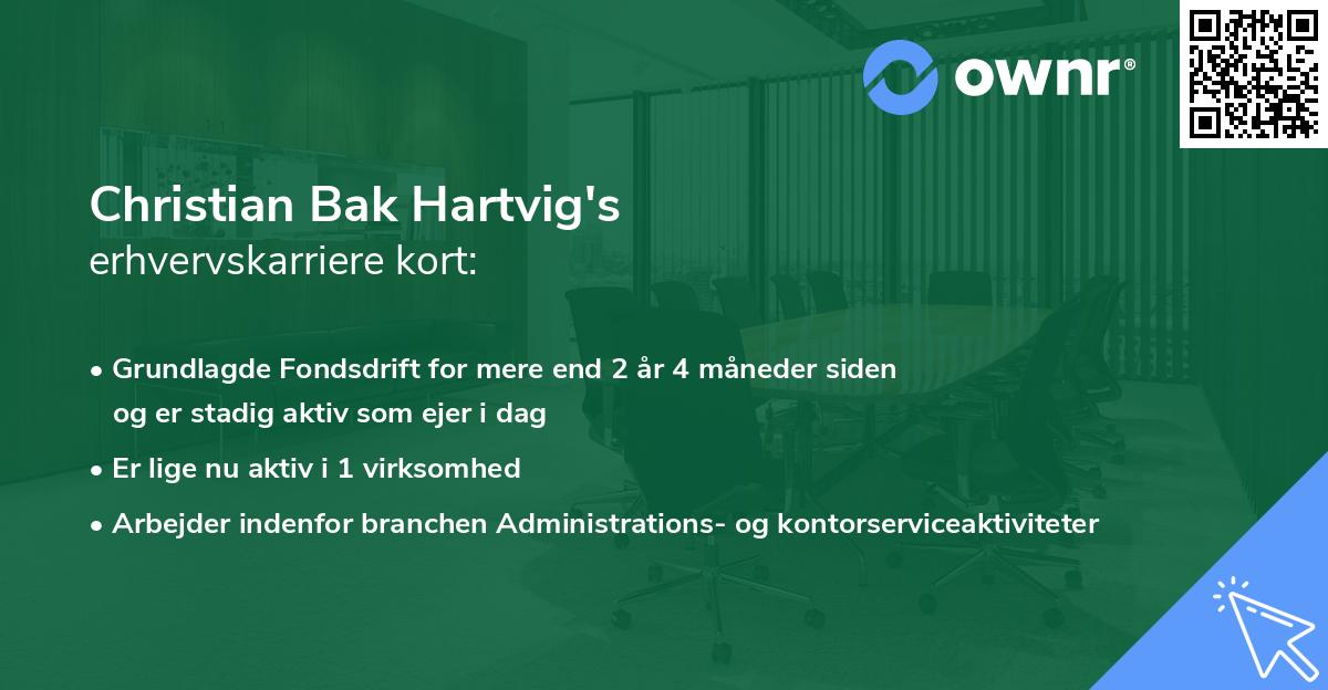 Christian Bak Hartvig's erhvervskarriere kort
