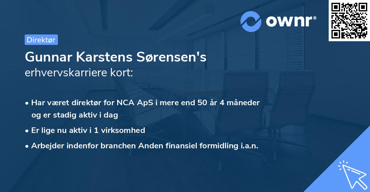 Gunnar Karstens Sørensen's erhvervskarriere kort