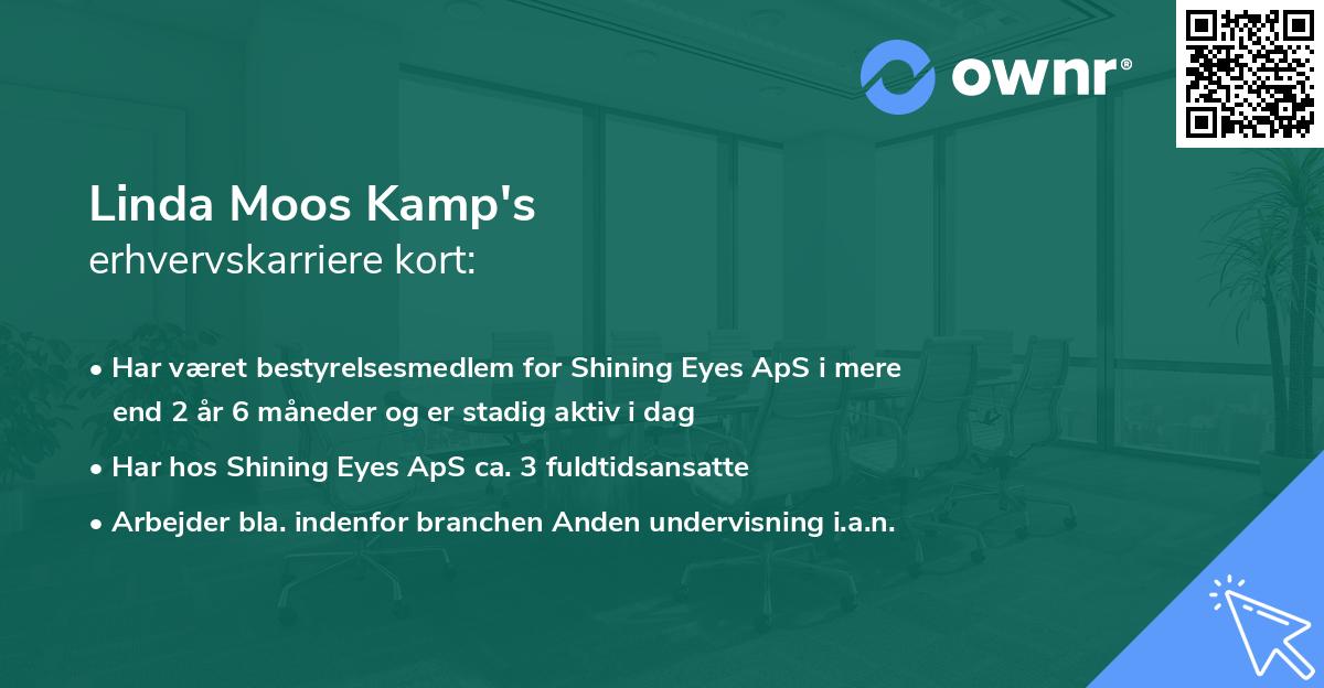 Linda Moos Kamp's erhvervskarriere kort