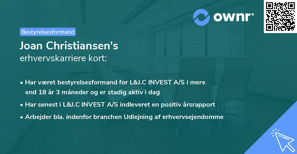 Joan Christiansen's erhvervskarriere kort