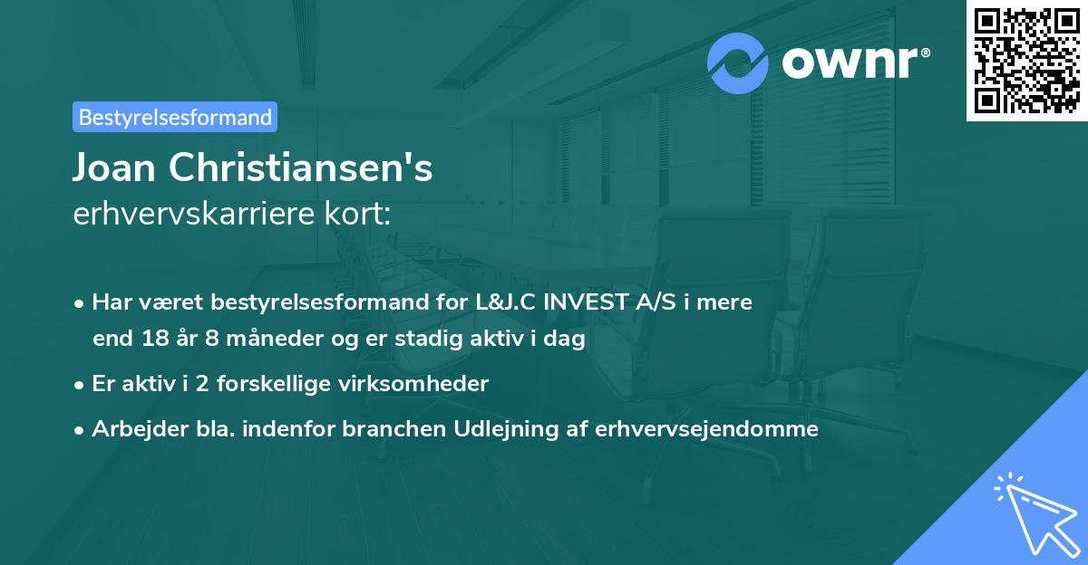 Joan Christiansen's erhvervskarriere kort
