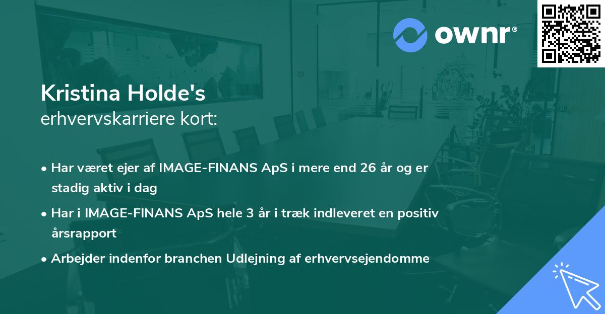 Kristina Holde's erhvervskarriere kort