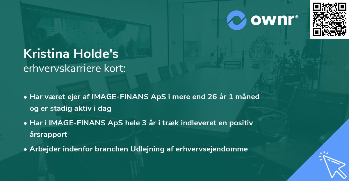 Kristina Holde's erhvervskarriere kort