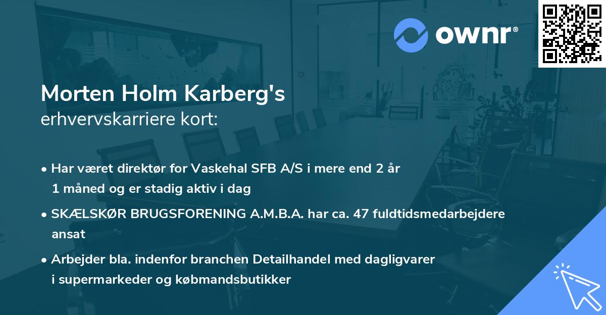 Morten Holm Karberg's erhvervskarriere kort