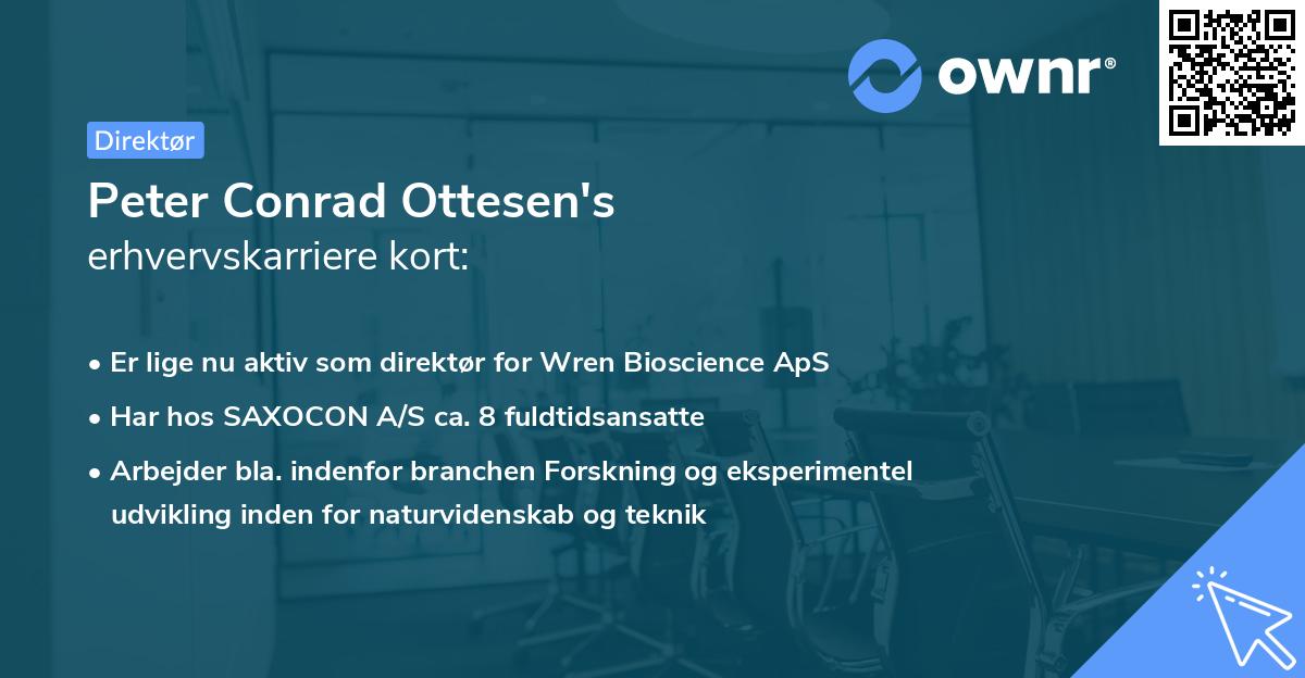 Peter Conrad Ottesen's erhvervskarriere kort