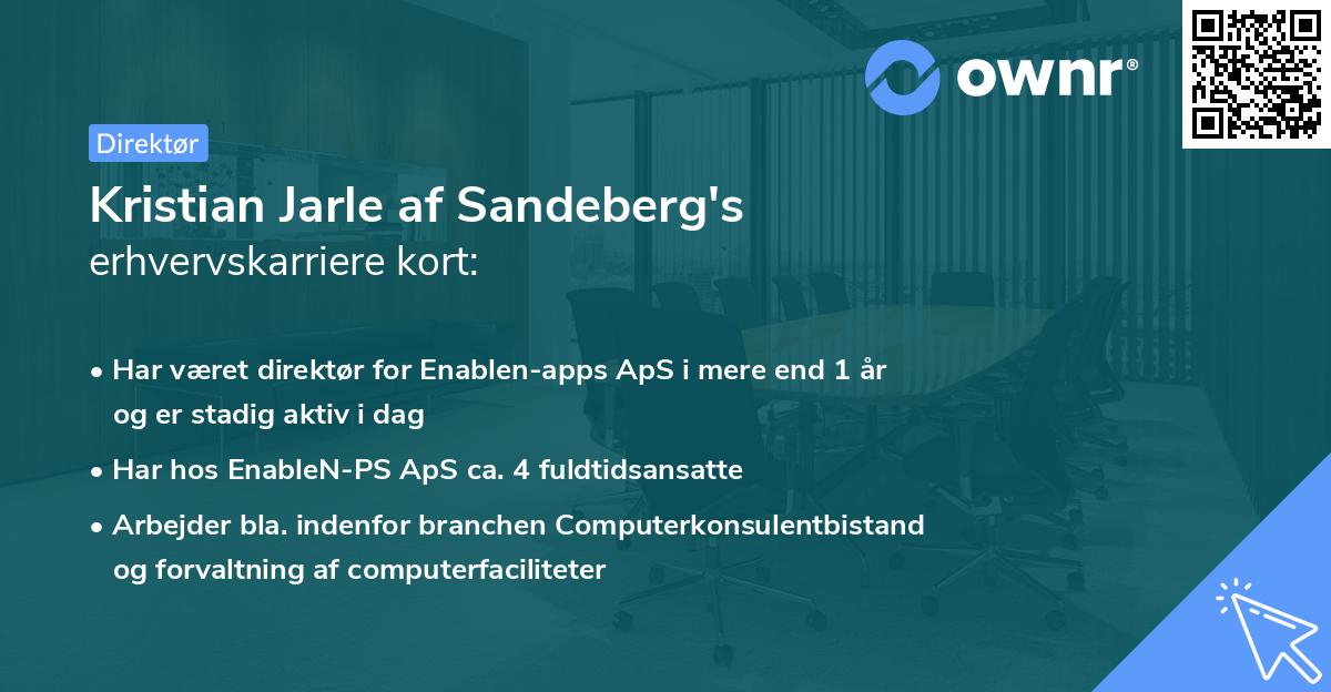 Kristian Jarle af Sandeberg's erhvervskarriere kort
