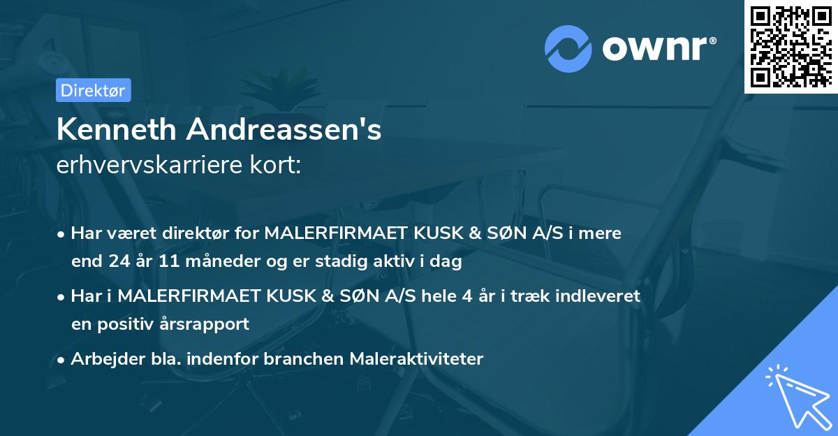 Kenneth Andreassen's erhvervskarriere kort