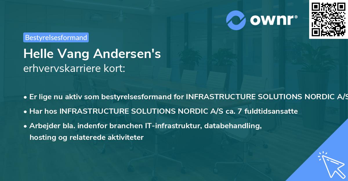 Helle Vang Andersen's erhvervskarriere kort