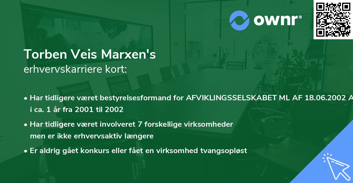 Torben Veis Marxen's erhvervskarriere kort
