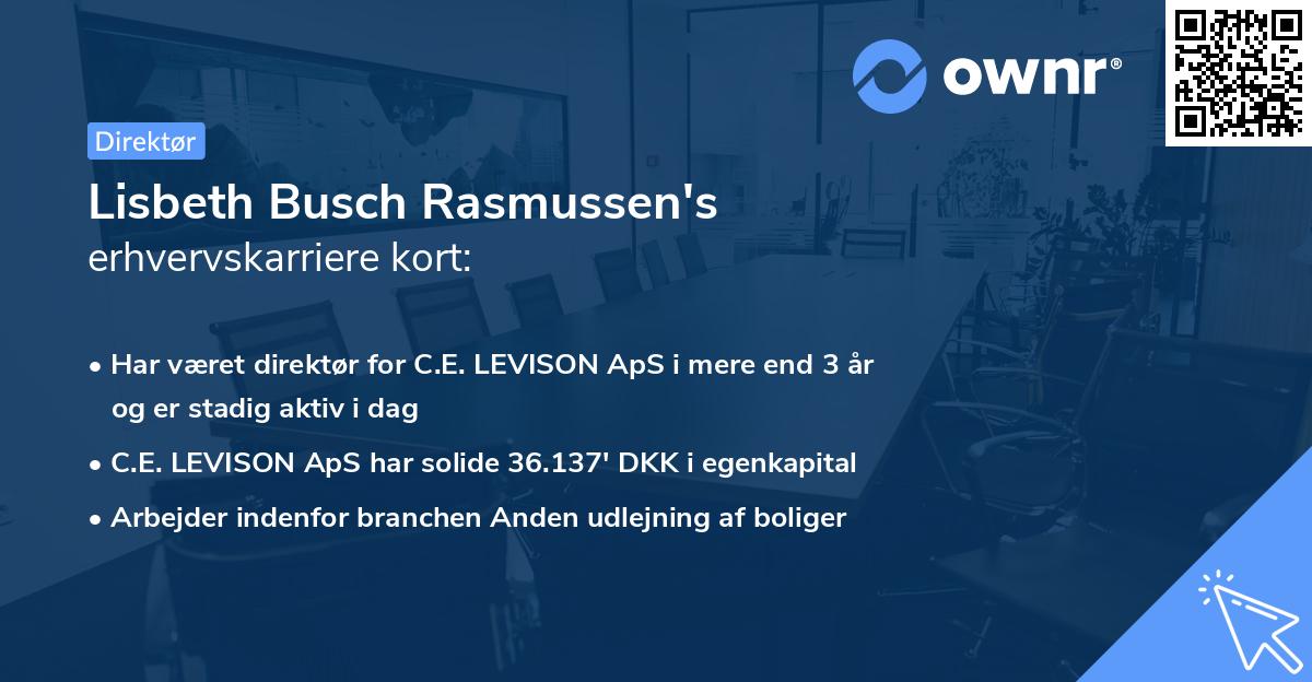 Lisbeth Busch Rasmussen's erhvervskarriere kort