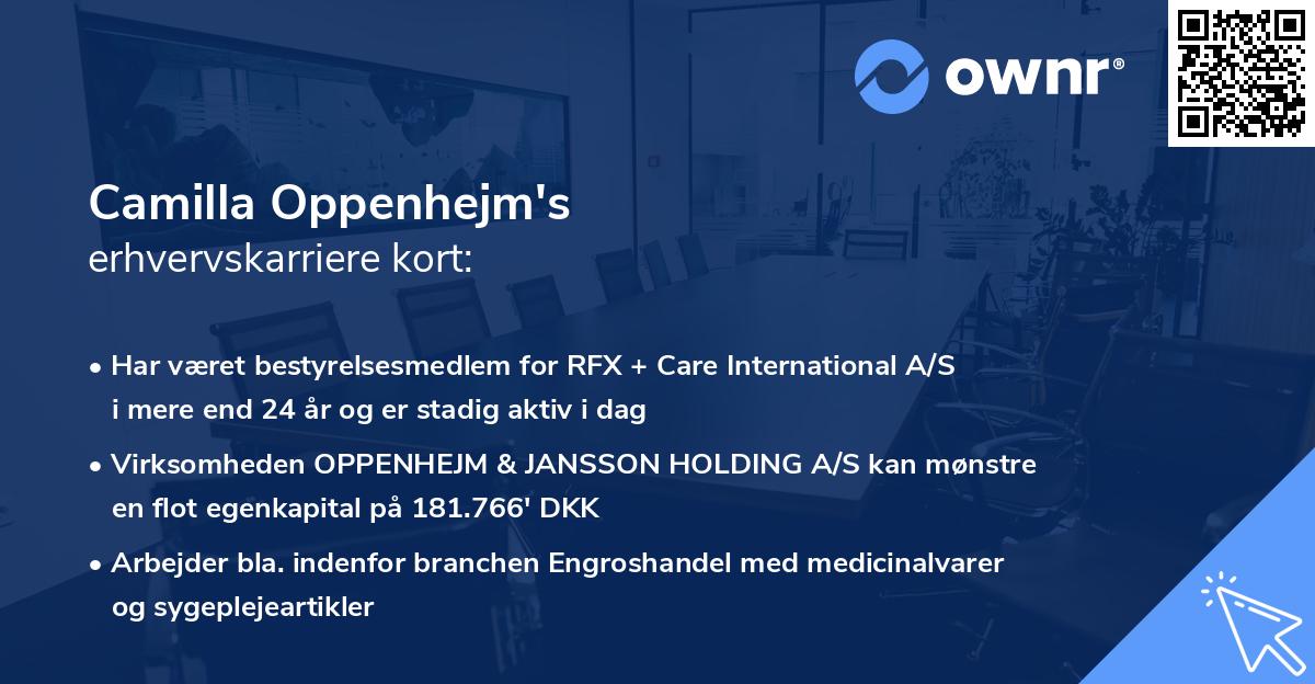 Camilla Oppenhejm's erhvervskarriere kort