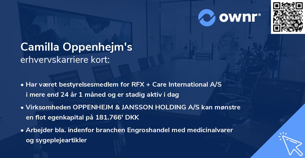 Camilla Oppenhejm's erhvervskarriere kort