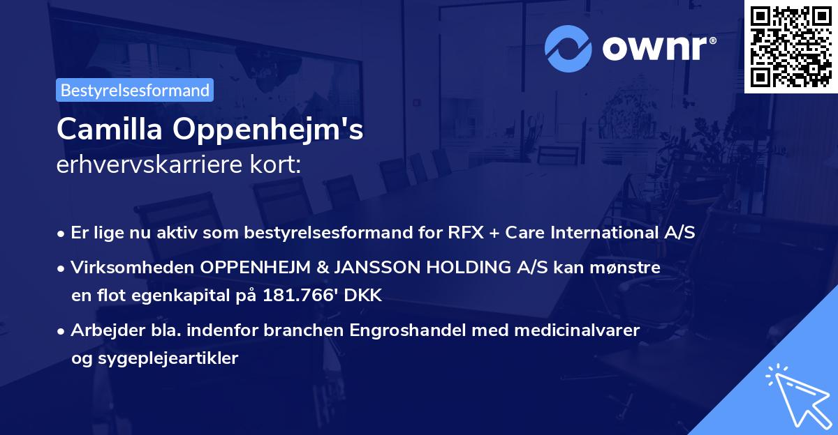 Camilla Oppenhejm's erhvervskarriere kort