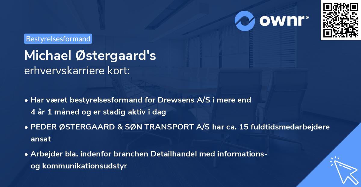 Michael Østergaard's erhvervskarriere kort