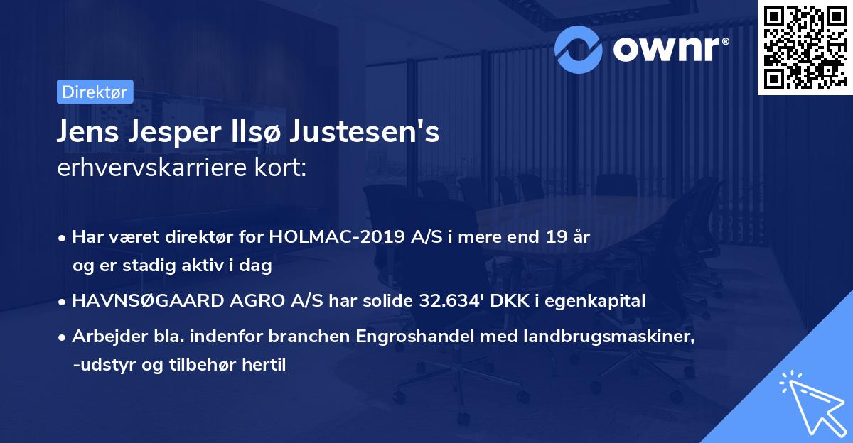 Jens Jesper Ilsø Justesen's erhvervskarriere kort