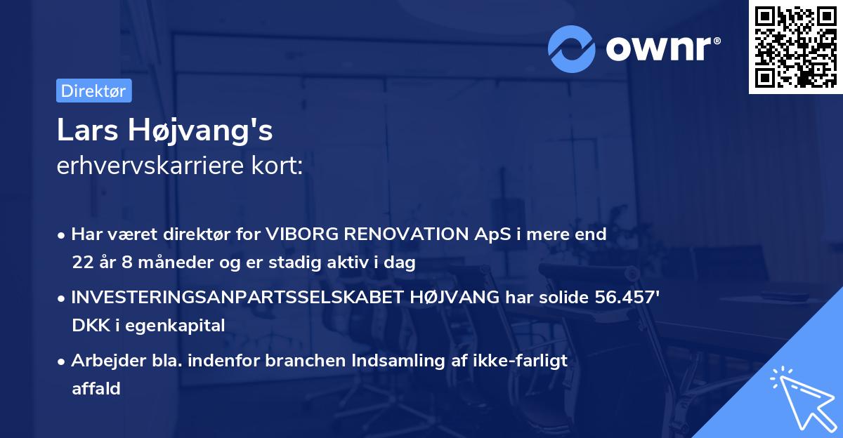 Lars Højvang's erhvervskarriere kort