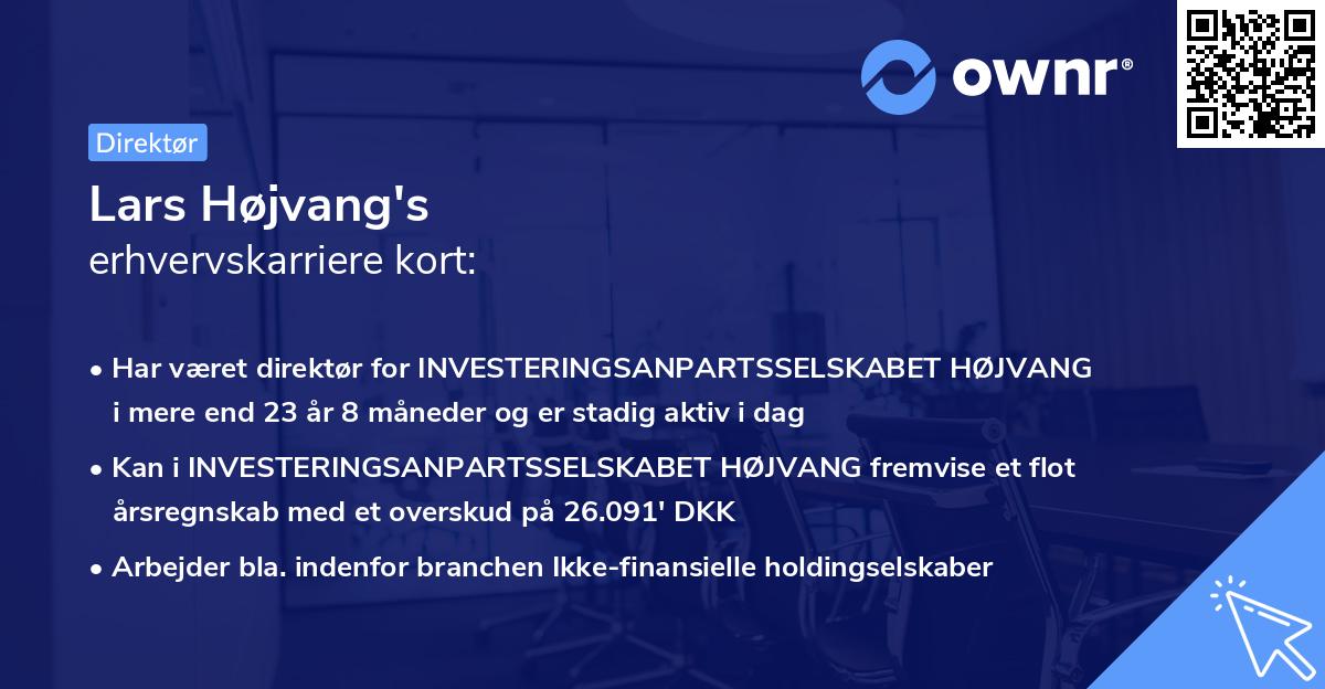 Lars Højvang's erhvervskarriere kort