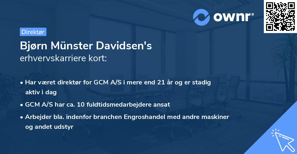 Bjørn Münster Davidsen's erhvervskarriere kort