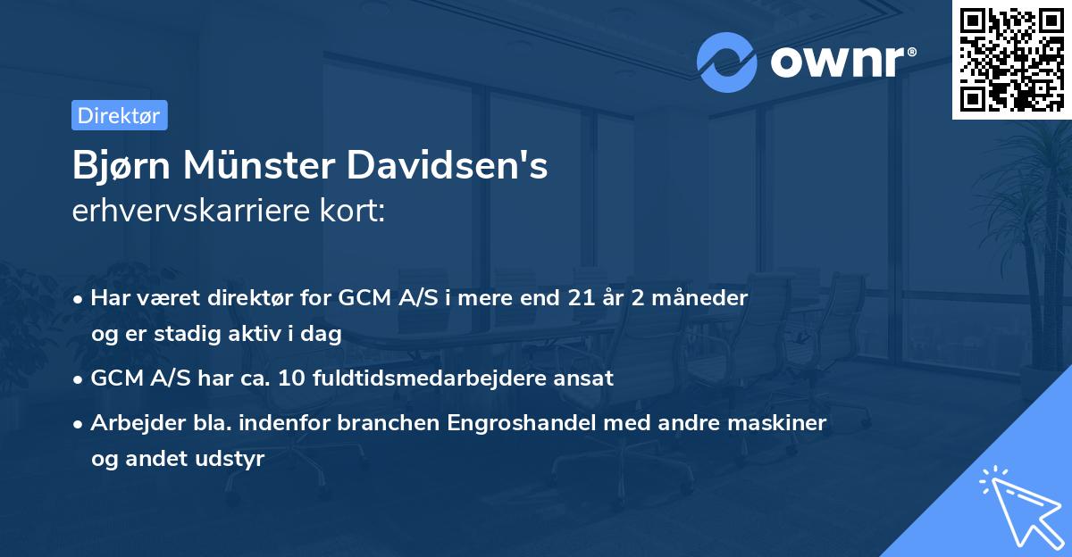 Bjørn Münster Davidsen's erhvervskarriere kort