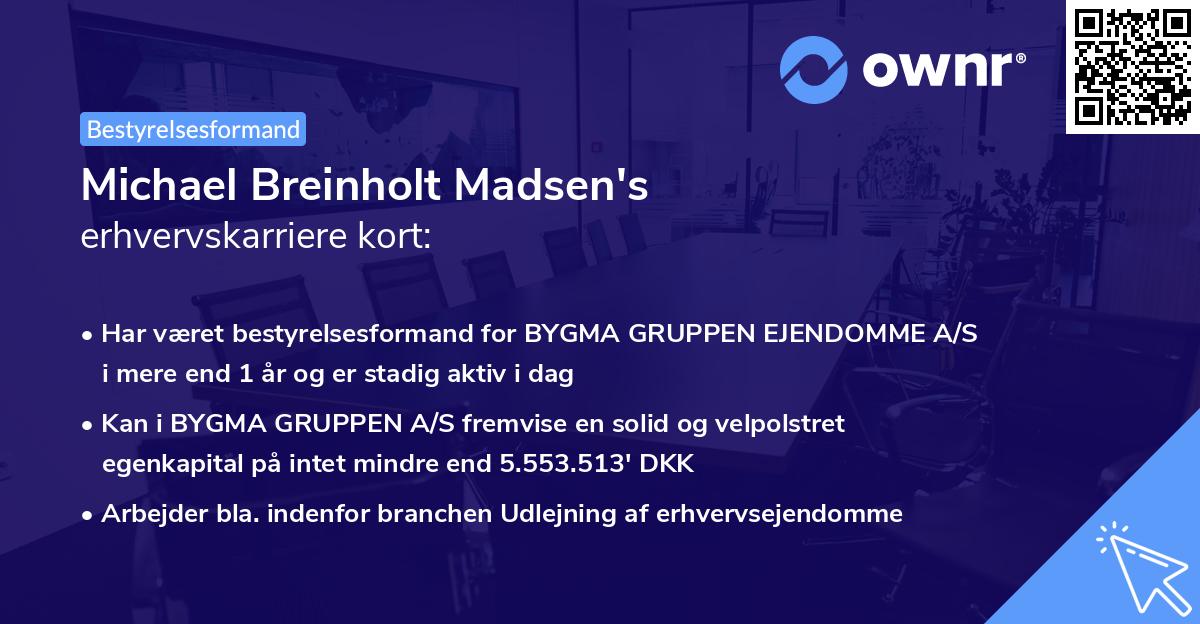 Michael Breinholt Madsen's erhvervskarriere kort