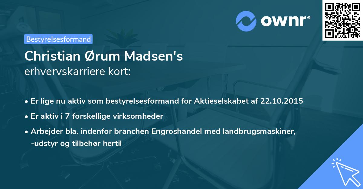 Christian Ørum Madsen's erhvervskarriere kort