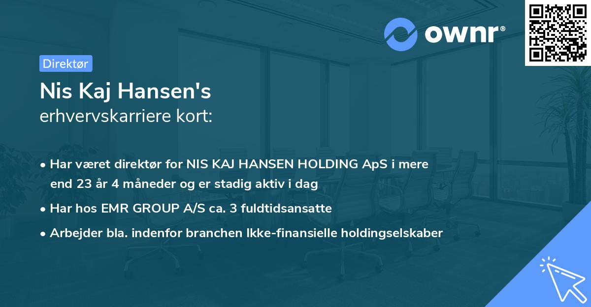 Nis Kaj Hansen's erhvervskarriere kort