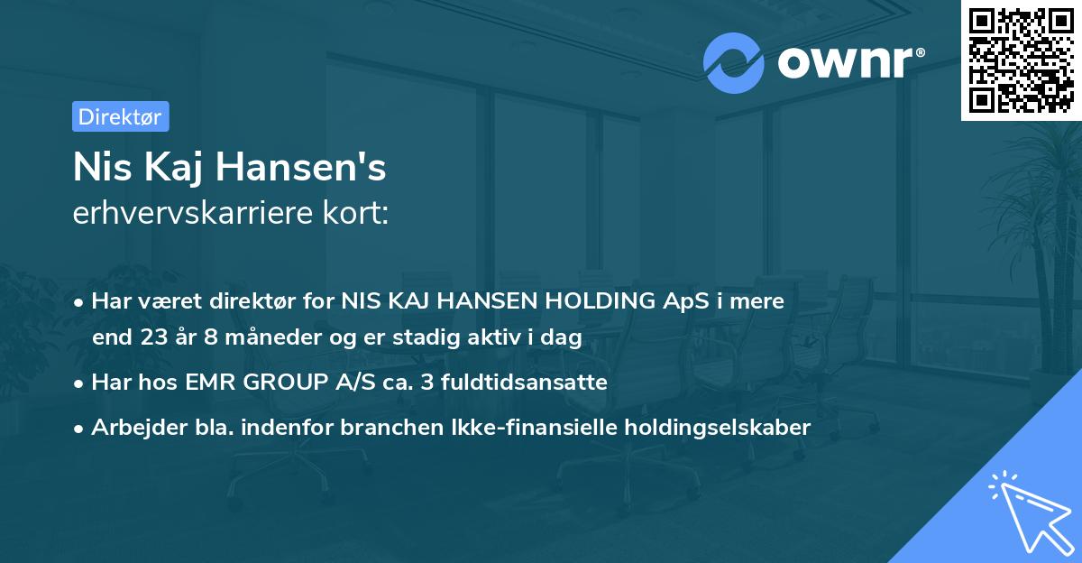Nis Kaj Hansen's erhvervskarriere kort