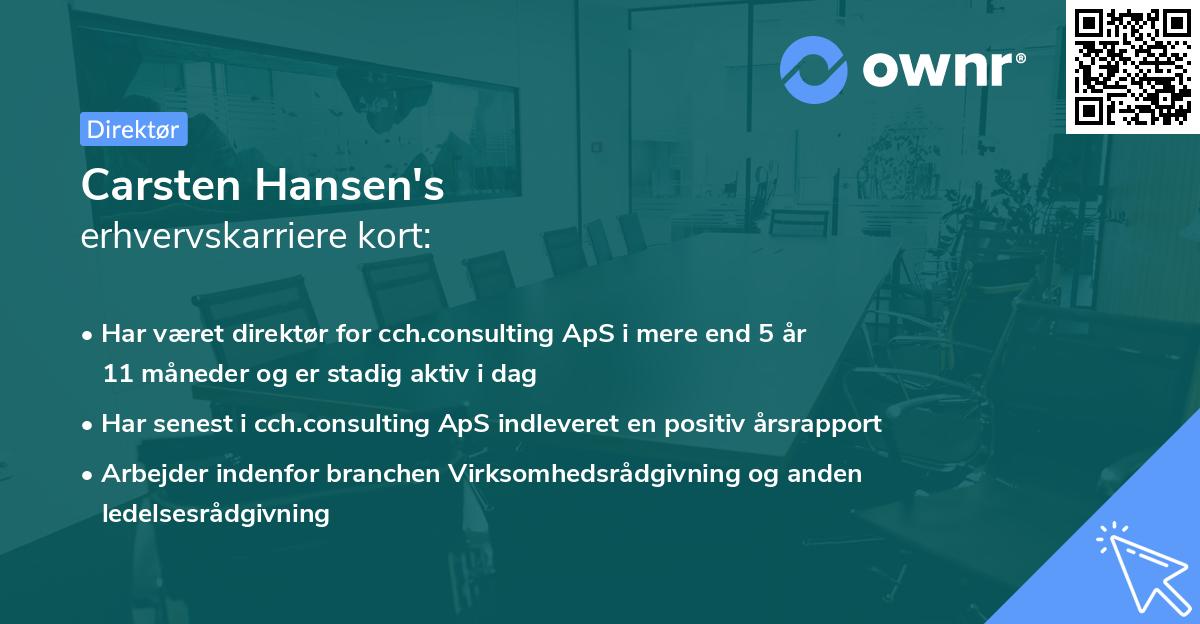 Carsten Hansen's erhvervskarriere kort