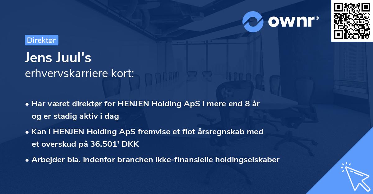 Jens Juul's erhvervskarriere kort