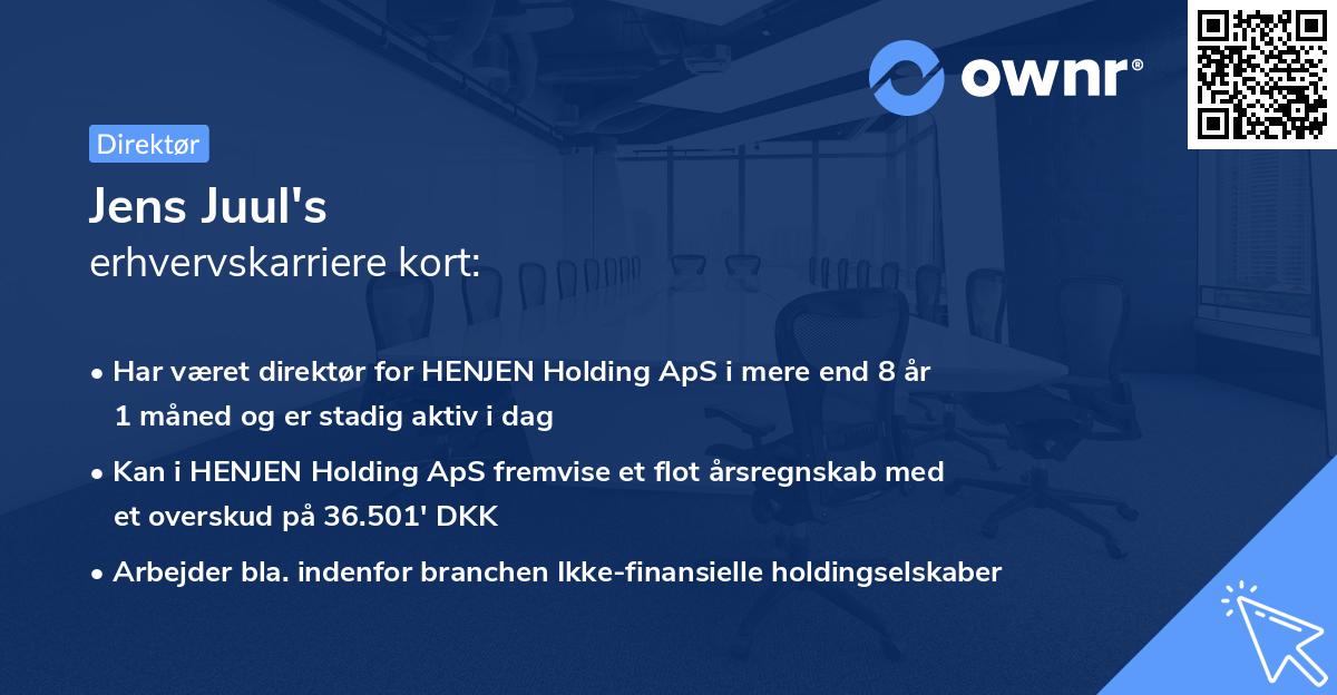 Jens Juul's erhvervskarriere kort