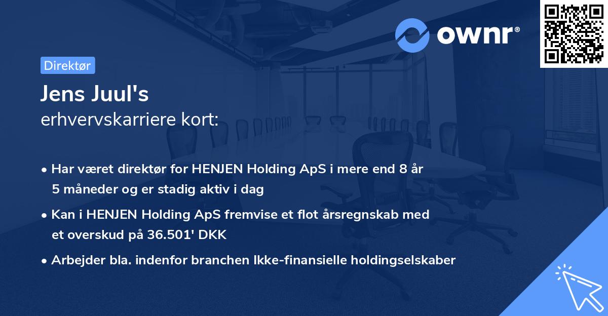 Jens Juul's erhvervskarriere kort