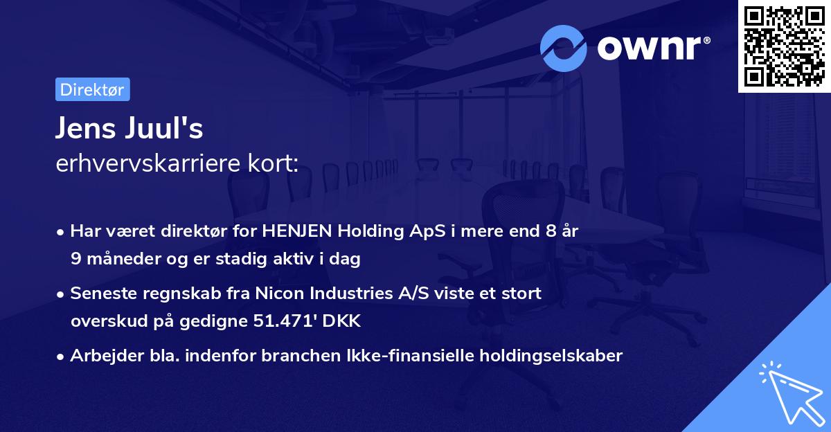 Jens Juul's erhvervskarriere kort