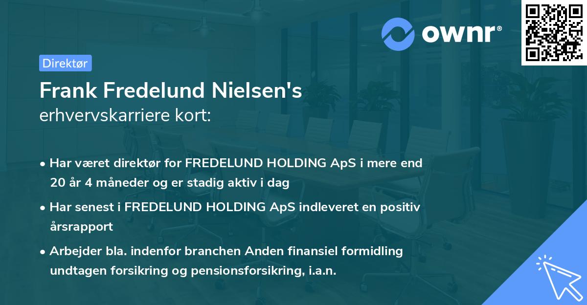 Frank Fredelund Nielsen's erhvervskarriere kort