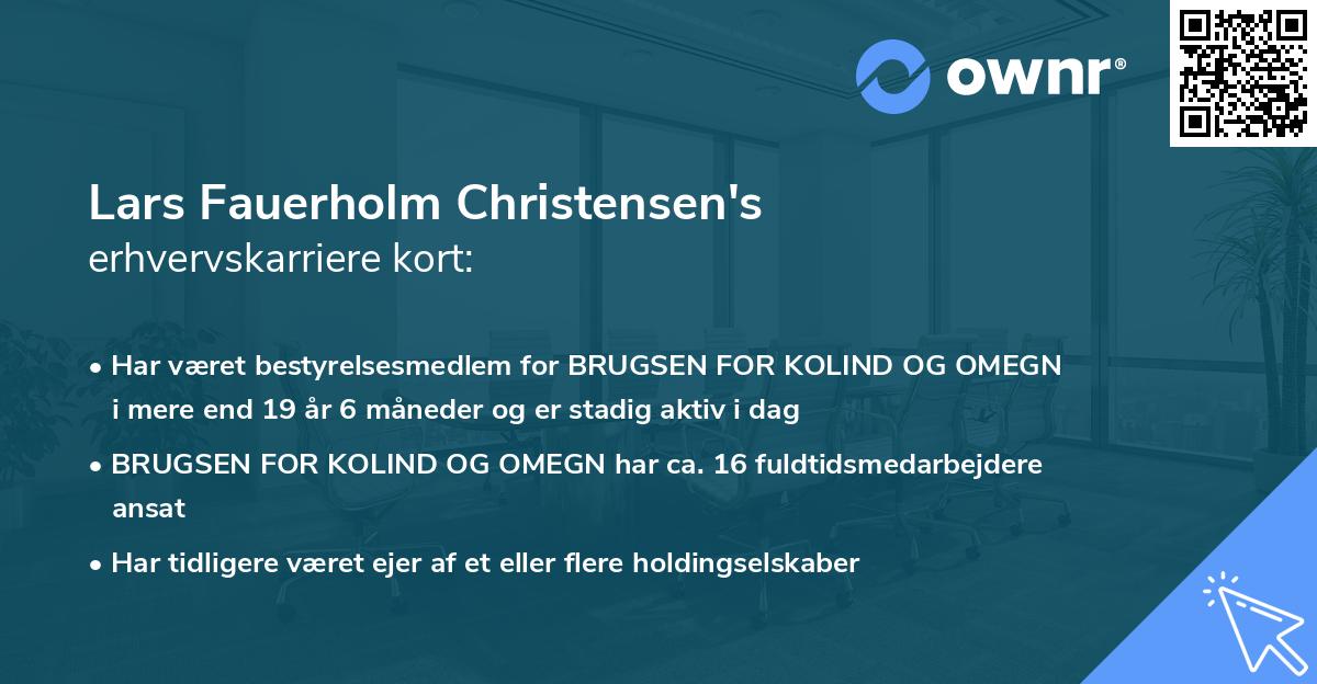 Lars Fauerholm Christensen's erhvervskarriere kort