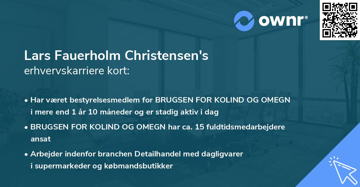 Lars Fauerholm Christensen's erhvervskarriere kort