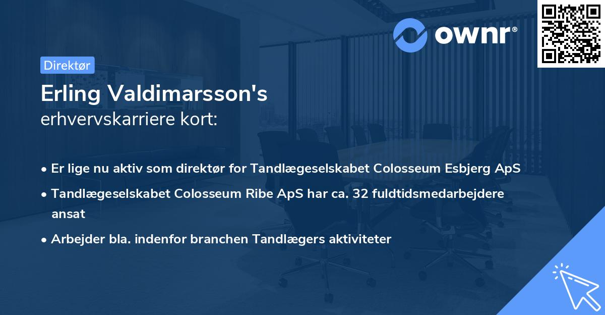 Erling Valdimarsson's erhvervskarriere kort