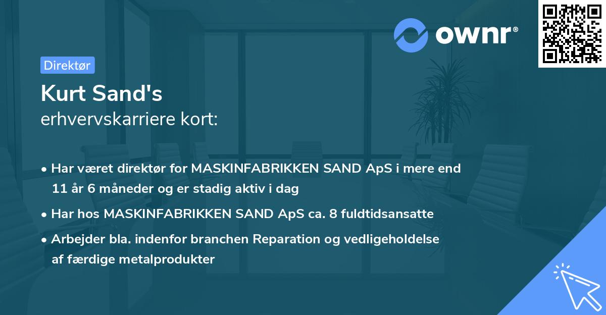Kurt Sand's erhvervskarriere kort