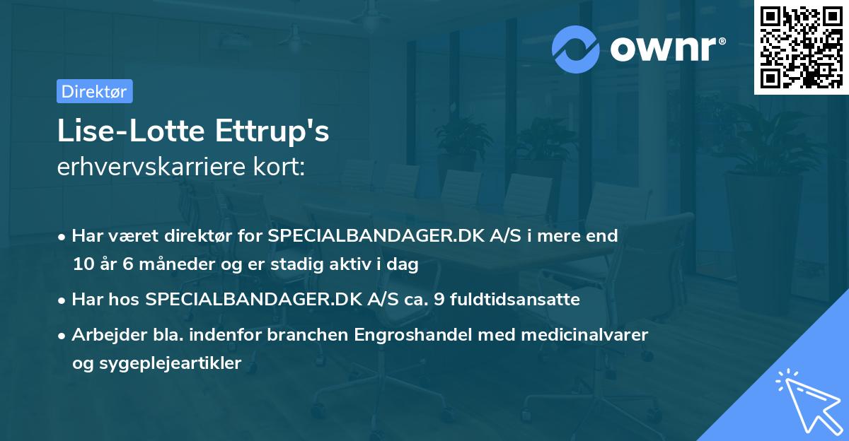 Lise-Lotte Ettrup's erhvervskarriere kort