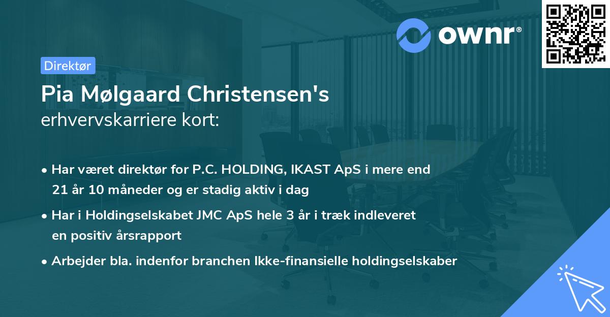 Pia Mølgaard Christensen's erhvervskarriere kort