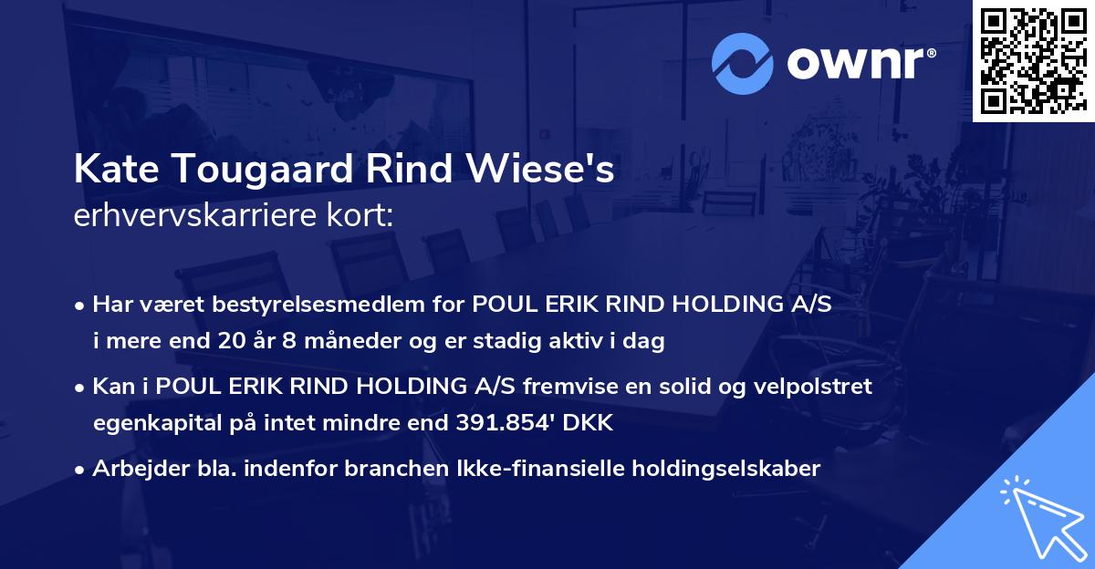 Kate Tougaard Rind Wiese's erhvervskarriere kort