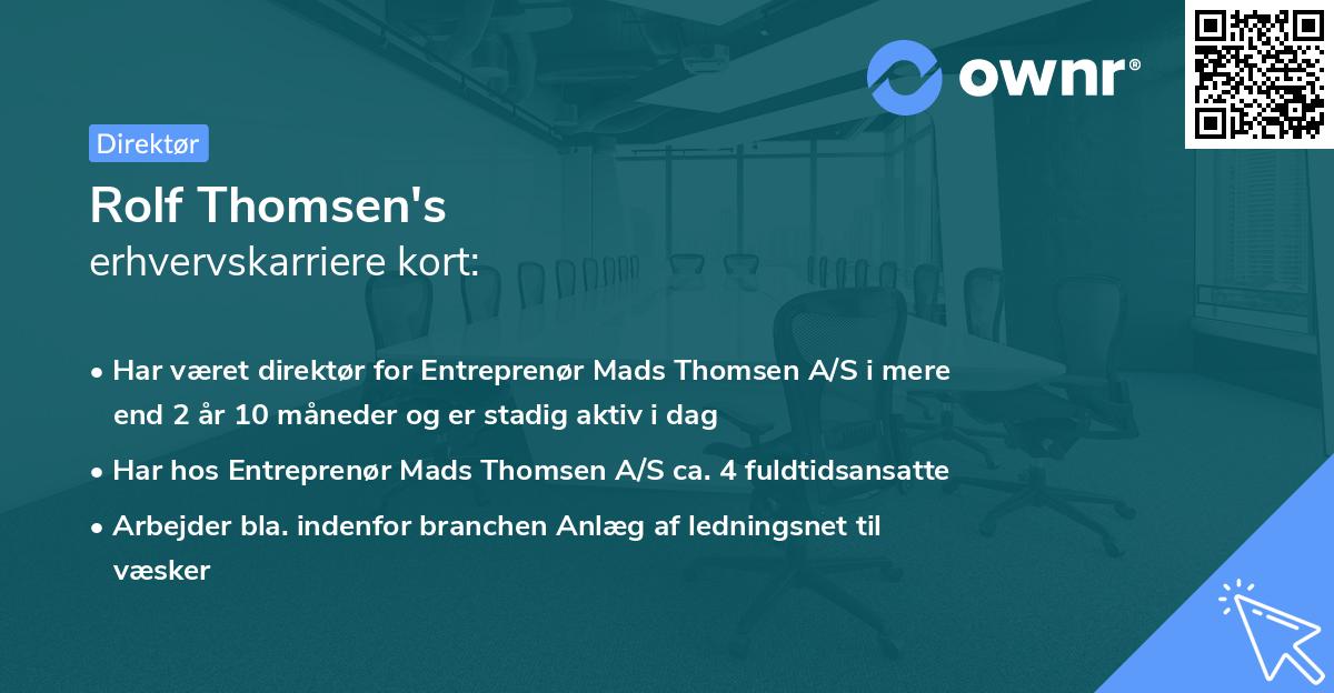 Rolf Thomsen's erhvervskarriere kort