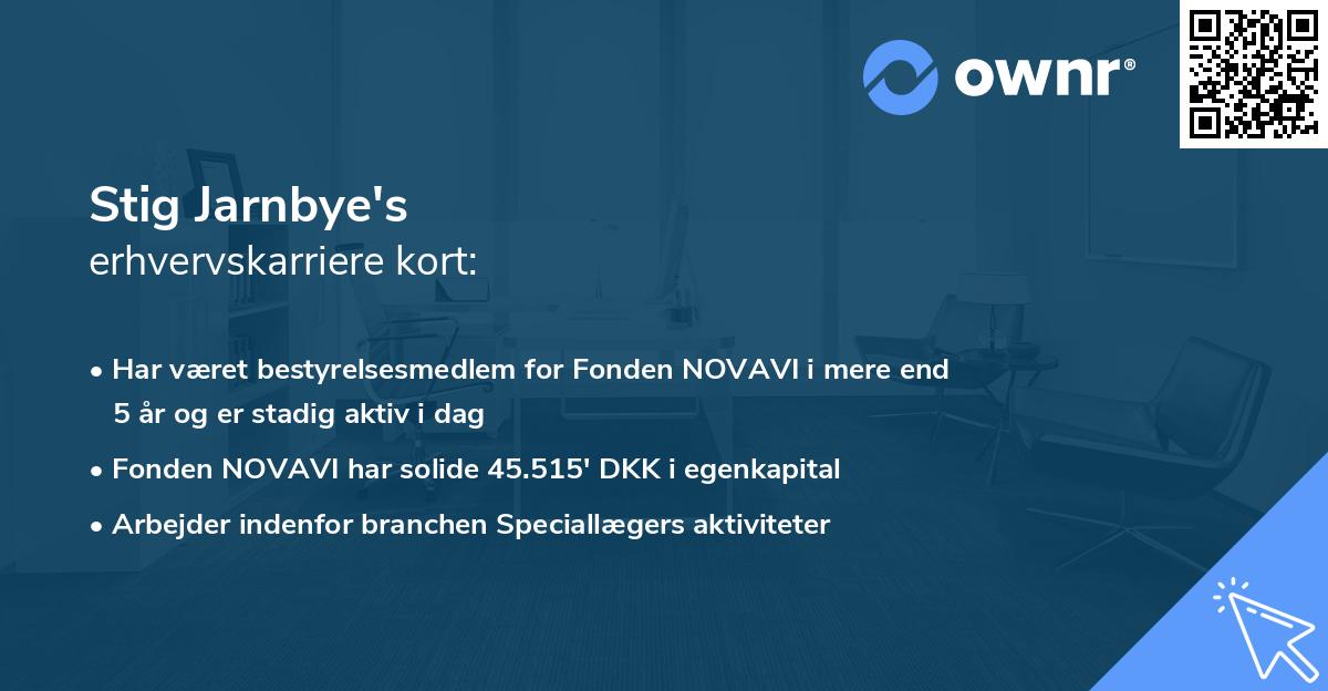 Stig Jarnbye's erhvervskarriere kort