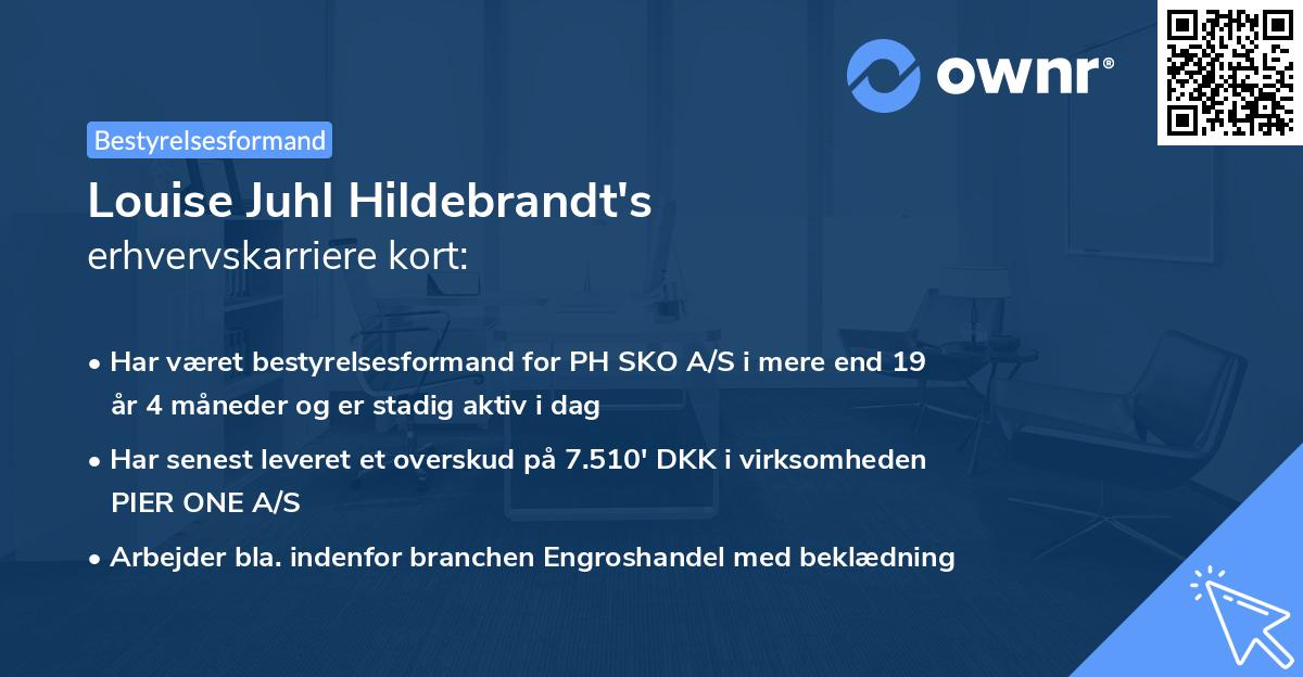 Louise Juhl Hildebrandt's erhvervskarriere kort