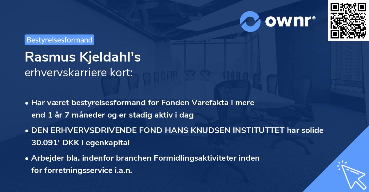 Rasmus Kjeldahl's erhvervskarriere kort