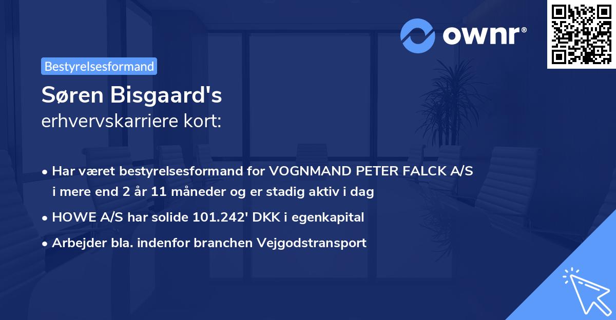Søren Bisgaard's erhvervskarriere kort