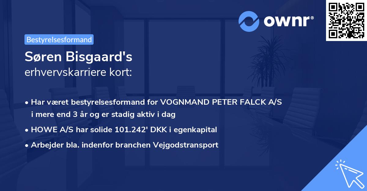 Søren Bisgaard's erhvervskarriere kort